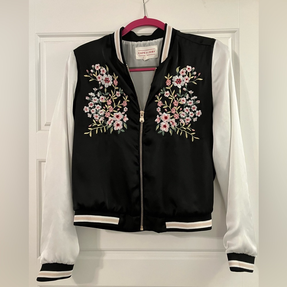 Floral baseball or bomber style jacket